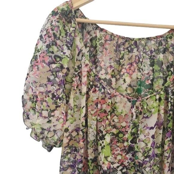 George Floral Print Sheer Blouse - Picture 7 of 9